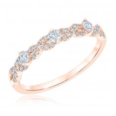 1/3ctw Round Diamond Open Twist Rose Gold Wedding Band | Embrace Collection