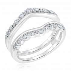 1/3ctw Round Diamond White Gold Ring Guard | Embrace Collection