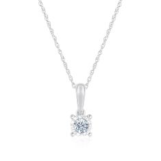 Endless Sparkle Round Diamond Solitaire Pendant Necklace 1/8ct