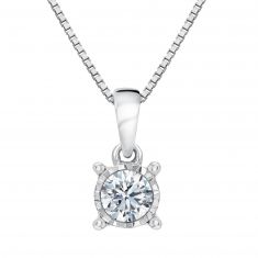 Endless Sparkle Round Diamond Solitaire Pendant 1/4ct