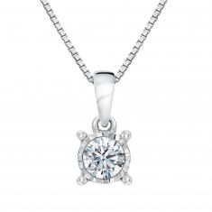 Endless Sparkle Round Diamond Solitaire Pendant 1/6ct