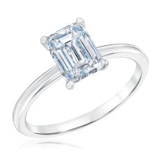 1 1/2ct Emerald Lab Grown Diamond Solitaire Engagement Ring