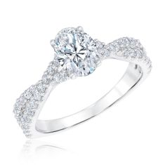 1 1/2ctw Oval Lab Grown Diamond Twist Engagement Ring