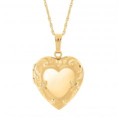 Gold-Filled Engraved Heart Locket