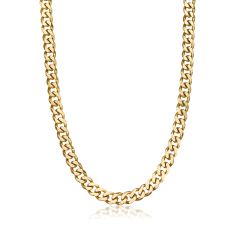 Gold-Plated Stainless Steel 11mm Cuban Chain Necklace