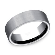 Grey Tantalum Satin Finish Flat Comfort Fit Band 7mm