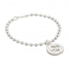 Gucci Interlocking Sterling Silver Boule Bracelet