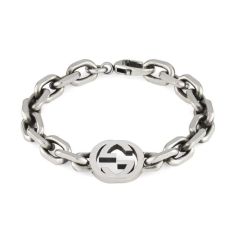 Gucci Interlocking Sterling Silver Link Bracelet