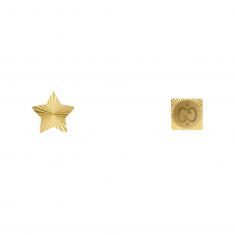 Gucci Yellow Gold Icon Star and Square Asymmetric Earrings