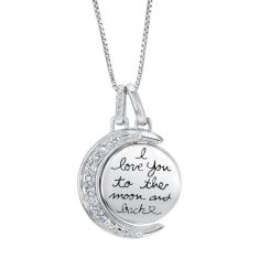 I Love You To The Moon Pendant 1/15ctw
