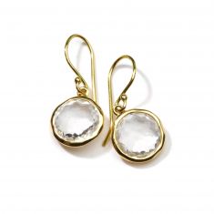 IPPOLITA Mini Gold Earrings in Clear Quartz - LOLLIPOP