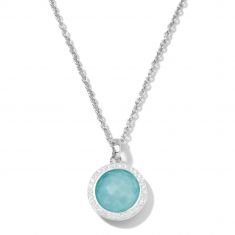 IPPOLITA Mini Turquoise Pendant Necklace in Sterling Silver with Diamonds 1/8ctw - LOLLIPOP