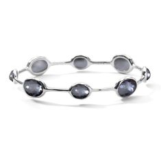 IPPOLITA Silver Eight-Stone Bangle Bracelet in Hematite Doublet - ROCK CANDY