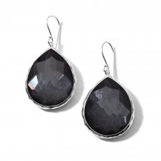 IPPOLITA Large Silver Teardrop Earrings in Hematite Doublet - ROCK CANDY