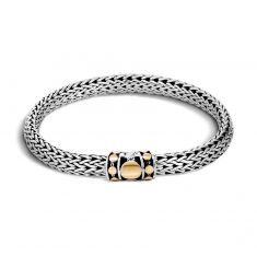 John Hardy Dot 6.5mm Bracelet in Gold and Sterling Silver
