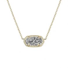 Kendra Scott Elisa Pendant Necklace in Platinum Drusy