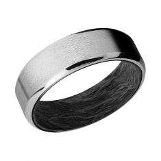 Lashbrook Cobalt Chrome with Forged Carbon Fiber Sleeve Comfort Fit Band, 7mm