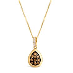 Le Vian® 1/3ctw Nude Diamonds™ and Chocolate Diamonds® 14k Honey Gold™ Pendant Necklace