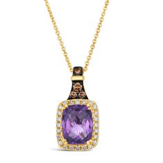 Le Vian® 1/4ctw Chocolate Diamonds® and Nude Diamonds™ Grape Amethyst™ 14k Honey Gold™ Pendant Necklace