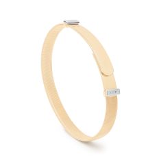 Marco Bicego 18k Yellow Gold Coil Bangle Bracelet With Diamond Pave, Large Width - Masai Collection