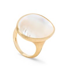 Marco Bicego 18k Yellow Gold Mother of Pearl Ring - Lunaria Collection - Size 7