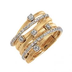 Marco Bicego Multi-Row Two-Tone 3/8ctw Diamond Fashion Band | Goa Collection | Size 7