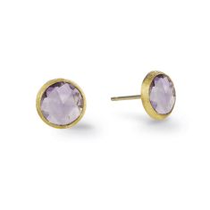 Marco Bicego Yellow Gold Amethyst Stud Earrings - Jaipur Color Collection