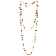 Marco Bicego Mixed Gemstone Long Layered Necklace | Jaipur Collection