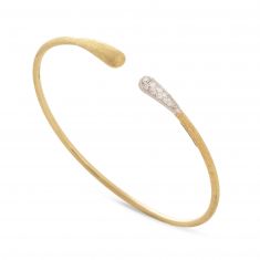 Marco Bicego Lucia Yellow Gold and Diamond Kissing Cuff Bracelet 1/6ctw