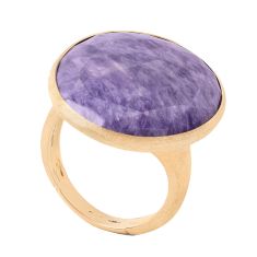 Marco Bicego Lunaria Charoite Yellow Gold Cocktail Ring - Size 7