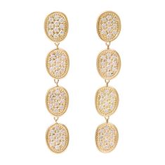 Marco Bicego 1 5/8ctw Diamond Yellow Gold Link Linear Drop Earrings | Lunaria Collection