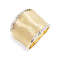 Marco Bicego Yellow Gold and 1/7ctw Diamond Ring | Lunaria Collection | Size 7