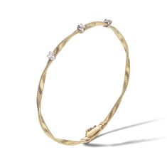 Marco Bicego Yellow Gold and 1/6ctw Diamond Stackable Bangle Bracelet - Marrakech Collection