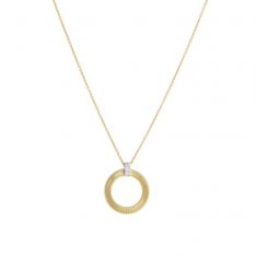 Marco Bicego Yellow Gold and 1/10ctw Diamond Single Circle Short Necklace | Masai Collection