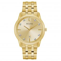 Men's Bulova Classic Sutton Diamond Gold-Tone Stainless Steel Watch | 40mm | 97D123