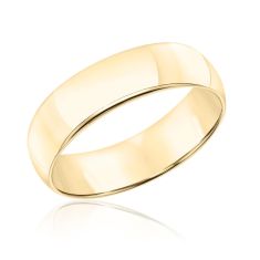 10k Yellow Gold 6mm Low Dome Comfort Fit Wedding Band