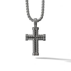 Men's David Yurman Chevron Cross Pendant, 40mm