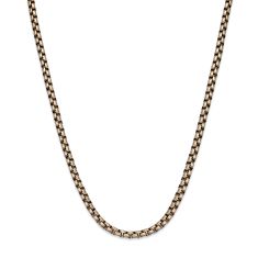 Men's Gold-Tone Ion-Plated Stainless Steel 4mm Round Box Chain Necklace