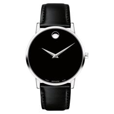 Movado Museum Classic Stainless Steel Black Dial Watch | 40mm | 0607269