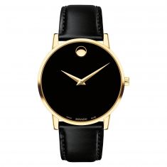 Movado Museum Classic Yellow Gold-Tone Black Dial Watch | 40mm | 0607271