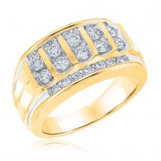 1 1/2ctw Two-Tone Diamond Ring | Men's