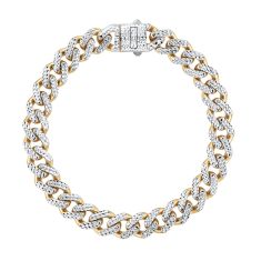 Two-Tone Miami Cuban Link Chain 11.3mm Bracelet - 8.5 Inches
