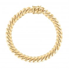 Men's Yellow Gold Classic Miami Cuban Chain Bracelet, 8.22mm