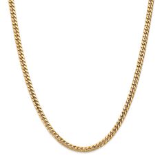 Miami Cuban 14k Yellow Gold Chain Necklace 4.3mm