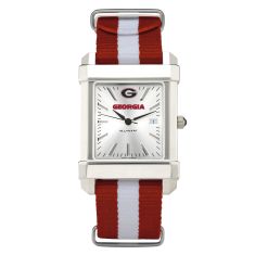 University of Georgia Collegiate Silver Dial Nylon Strap Watch 35mm by M.LaHart & Co.