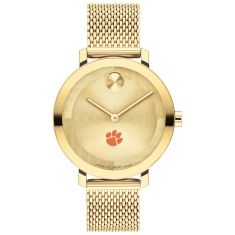 Clemson Movado BOLD Gold-Tone Mesh Bracelet Watch 34mm by M.LaHart & Co.