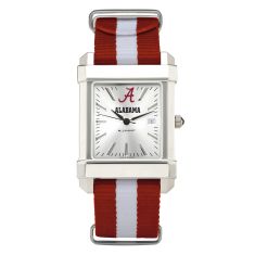 University of Alabama Collegiate Silver Dial Nylon Strap Watch 35mm by M.LaHart & Co.