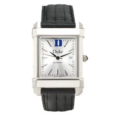 Duke Collegiate Silver Dial Black Leather Strap Watch 35mm by M.LaHart & Co.