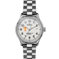 University of Tennessee Shinola The Vinton Alabaster Dial Stainless Steel Watch 38mm by M.LaHart & Co.