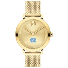 University of North Carolina Movado BOLD Gold-Tone Mesh Bracelet Watch 34mm by M.LaHart & Co.